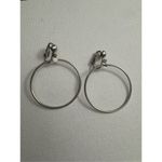 Vintage Havana Vintage Y2K Womens Dainty Silver Tone Drop Clip On Hoop Earrings Lightweight 90s Photo 1