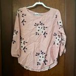 Kindred  Pink Floral Embroidered Blouse Size L Photo 1