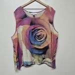 Carol Rose Caroline Rose Linen Lined Jacket Blazer Pockets w/ Tank Art Colorful Sz 3X USA Photo 3