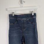 Spanx  Cropped Flare Jeans Medium Wash Pull On Stretch Raw Hem Womens Small Photo 2