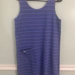Fresh Produce  Small PERI BLUE Pinstripe DRAPE Cotton Jersey Dress $75 Photo 0