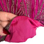 Laurence Kazar Vintage Y2K  Silk Beaded Blouse Top Size M Fuchsia Evening Fairy Photo 6