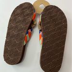 Feelgoodz • NWT Orange Green Blue Pink Striped Slide On Sandals Size 7 Photo 3