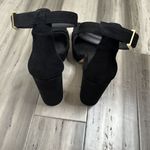 Good American NEW Suede Platform Sandals Heels Women's Ankle Strap Black 10 Photo 3