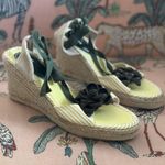 Gap NEW Vintage Women’s Striped Floral Espadrille High Heel Wedges Size 9M Photo 1