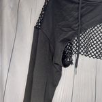 Fishnet Super Cropped Indie Sleeze Goth Hoodie Black Size M Photo 3