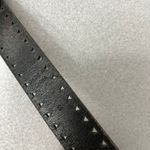 Lauren Ralph Lauren LRL Leather Belt Womens Small Black Silver Buckle Cut Out Photo 6