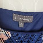 Luxology Floral Mini Blue Summer Women's Dress Size 8 Photo 2