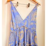 Free People Julianna Maxi Dress CHIFFON $168 XS Blue Boho Floral Sheer Lagenlook Photo 3