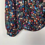 J.Crew  Black Kaleidoscope Star Print One Shoulder Long Sleeve Blouse 6 Photo 5