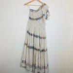 Mirth Paros one shoulder tiered midi dress in Grecian Jamdani. Hand made. M Blue Size M Photo 6