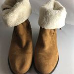 Maurice's Faux fur ankle boots Fold Over Women’s size 11 Tan Side Zipper EUC Photo 0