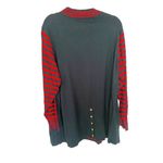 Susan Graver  Tunic Sweater Size 3X Red Blue Striped Gold Button American Patriot Photo 2