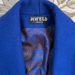 Jofeld Vintage Wool Trench Coat Long Overcoat w/scarf USA M Medium S Small Blue Photo 4