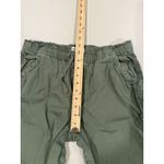 Sonoma  Paperbag Pants Womens Medium Petite Green Elastic Waist Drawstring Cotton Photo 5