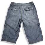 a.n.a  Bermuda Skimmer Cargo Shorts Womens 8 Drawstring Hem‎ Cotton Blue Denim Photo 1