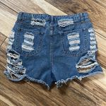 Denim Blvd  blue distressed denim shorts Photo 7