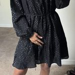 Gap Women's Mockneck Metallic Polka Dot Mini Dress Black Size M Photo 4