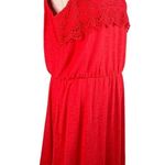 Joe Fresh Dress XL Lace Trim Bright Red Scoop Neck Sleeveless Knit New Photo 11