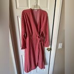 Time & Tru  Coral Striped Wrap Dress Photo 1