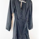 Abercrombie & Fitch Abercrombie Long Sleeve Faux Wrap Polka Dot Mini Dress Black XS Photo 8