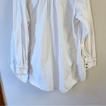 Free People Oxford Dreams Shirt Brown Stitch White Combo Fringe Size Small Photo 11