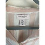 Sincerely Jules  Linen Style Striped Short Sleeve Button Up Pink White Womens Photo 2