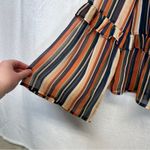 Gilli Orange & Cream Multicolor Striped Wide Sleeve Blouse Size S Photo 4