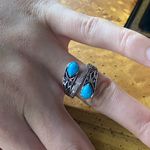 Sleeping Beauty Turquoise Sterling Silver Bypass Ring Size 7 Photo 3