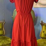 Vintage 70s Hippie Boho Midi Peasant Dress With Floral Trim Photo 6