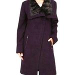 Jessica Simpson  Faux Due Collared Flare Purple Wool Coat Size Small NWT Photo 0