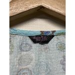 Y2K Babydoll Top XS Floral Milkmaid Boho Fairy Grunge Blue Coquette Short Sleeve Photo 2