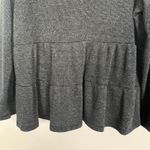Jane and Delancey  Tiered Long Sleeve Charcoal Sweater/Top Size Large Photo 4