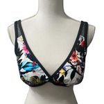 Venus Bikini Swimwear Top Black Floral Size D Adjustable 32-34" Photo 0