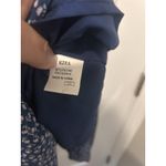 Women's Size Large Blue Maxi Dress Knit Top Woven Floral Bottom Cottage Modest Photo 3