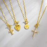 Boutique Diamond Cross Toggle Paperclip Necklace | 18k Gold Filled Photo 2