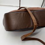 Vintage Made in USA Brown Leather Patchwork Shoulder Bag Leopard Print Snake Photo 13