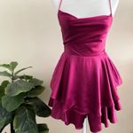 Princess Polly Saints + Secrets satin fuschia pink cowl neck romper Photo 2