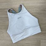 Lululemon  White Silver Blue Energy High-Neck Longline Bra Medium Support B–D Cup Photo 0