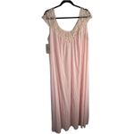 Vintage Lucie Ann Beverly Hills Pink Lace Trim Nightgown Long Sleep Dress Large Photo 0