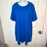 NouveauMonde Women's Cotton Casual Tshirt Royal Blue Dress Mini Tiered S Photo 3