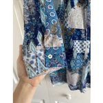 Cloth Portrait Womens XL Blue Blouse Art to Wear Layered Button Up Boxy Photo 3