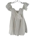 Here Comes the Sun NEW/NWT  White Cotton Eyelet Off-Shoulder Mini Dress Size XS Photo 5