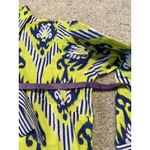 Gretchen Scott  •‎ Batik Aztec Bright Blue Green White Tunic Shirt Dress, Size XS Photo 6