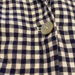 Cynthia Rowley  Gingham Linen Jacket Roll
Tab Sleeves Navy White Size LARGE Photo 2