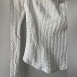 Free People Brittany White Ribbed Puff Sleeve Longsleeve Top Size Small Photo 5