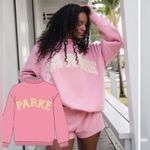 Parke Heritage Varsity Mock neck Sweatshirt Pink Size XXL Photo 2