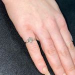 14k White Gold Diamond Pear Engagement Ring Silver Photo 3