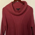 Banana Republic Chunky Cable Knit Cowl Neck Long Sleeve Sweater Deep Rose Large TB331 Photo 2