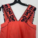 J.Crew Women’s M Embroidered Pom-Pom Tank Lined Cotton Lightweight Boho Top Photo 1